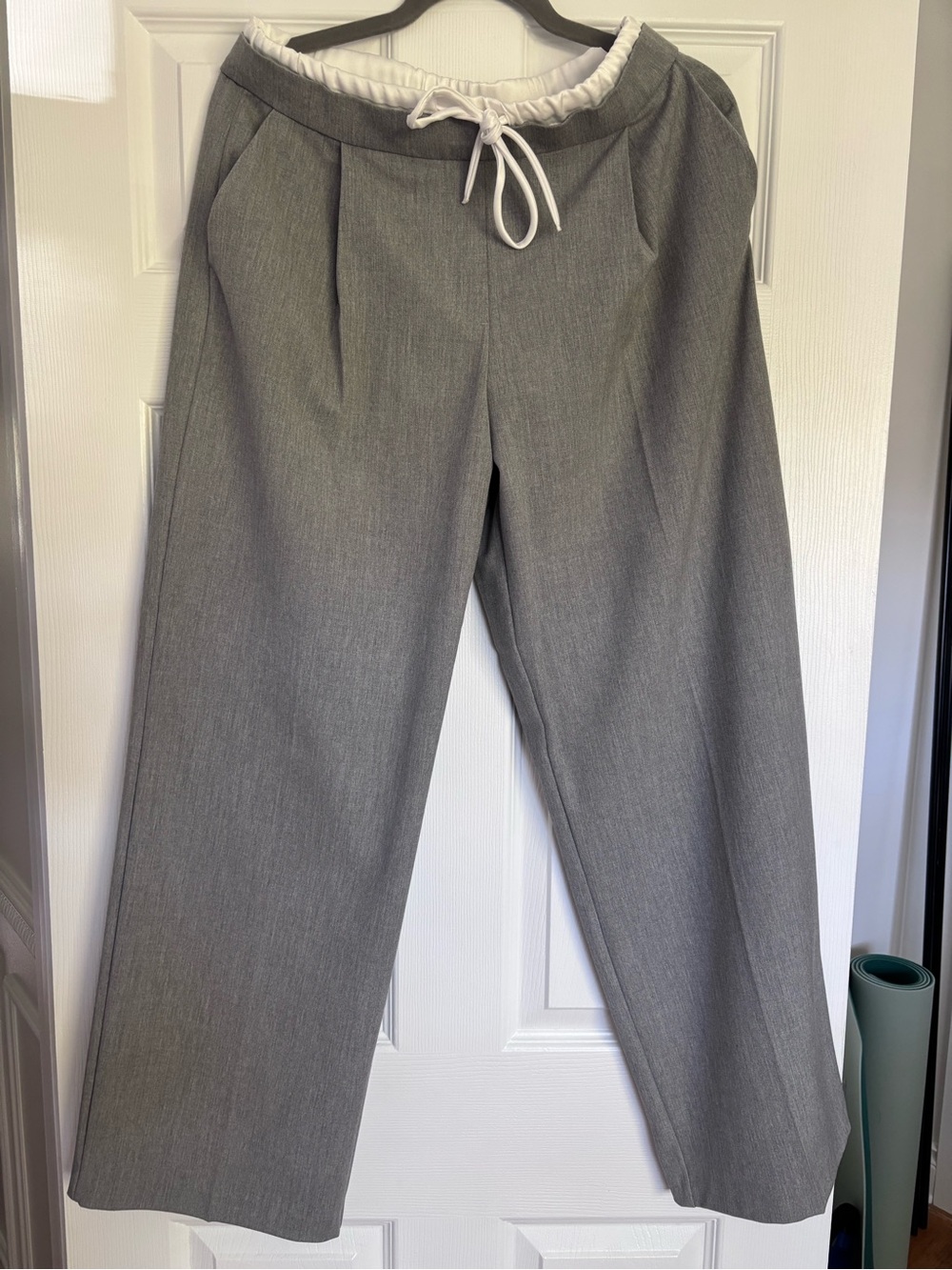 Zara Gray double Waist Wide Leg Pants